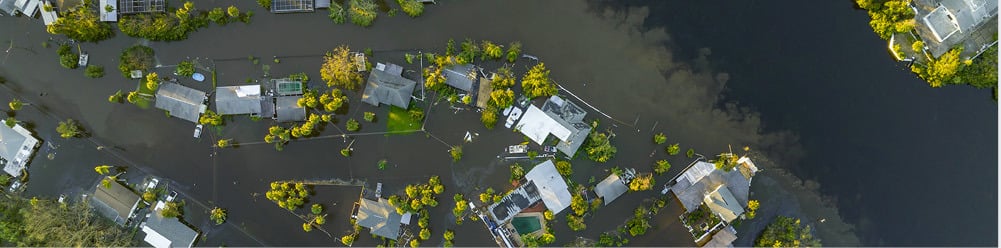 Photo of flooded houses